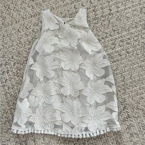 Genuine Kids OshKosh Beige and White Floral Toddler Dress